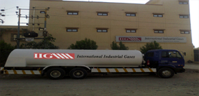 IIG Head Office Front View with IIG own Cryogenic Liquid Gases Delivery Tanker